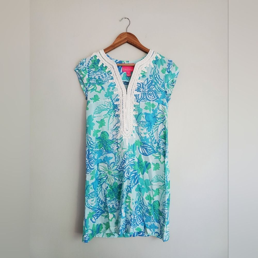 Lilly Pulitzer Madia tunic whisper blue light weight midi dress women's size XS